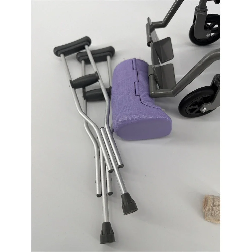 American Girl Doll 'Feel‎ Better Kit' Wheelchair, 2 Casts, Bandage, Crutches